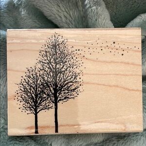 Wooden stamp with Tree Design called snow dust